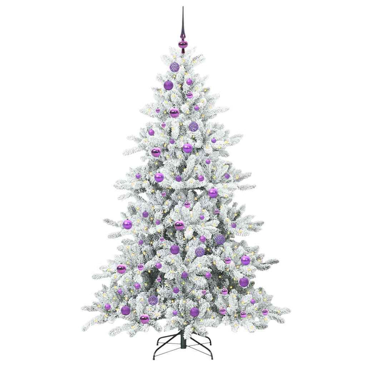 Vidaxx sapin de Noël artificiel pliant blanc 180 cm PVC et acier