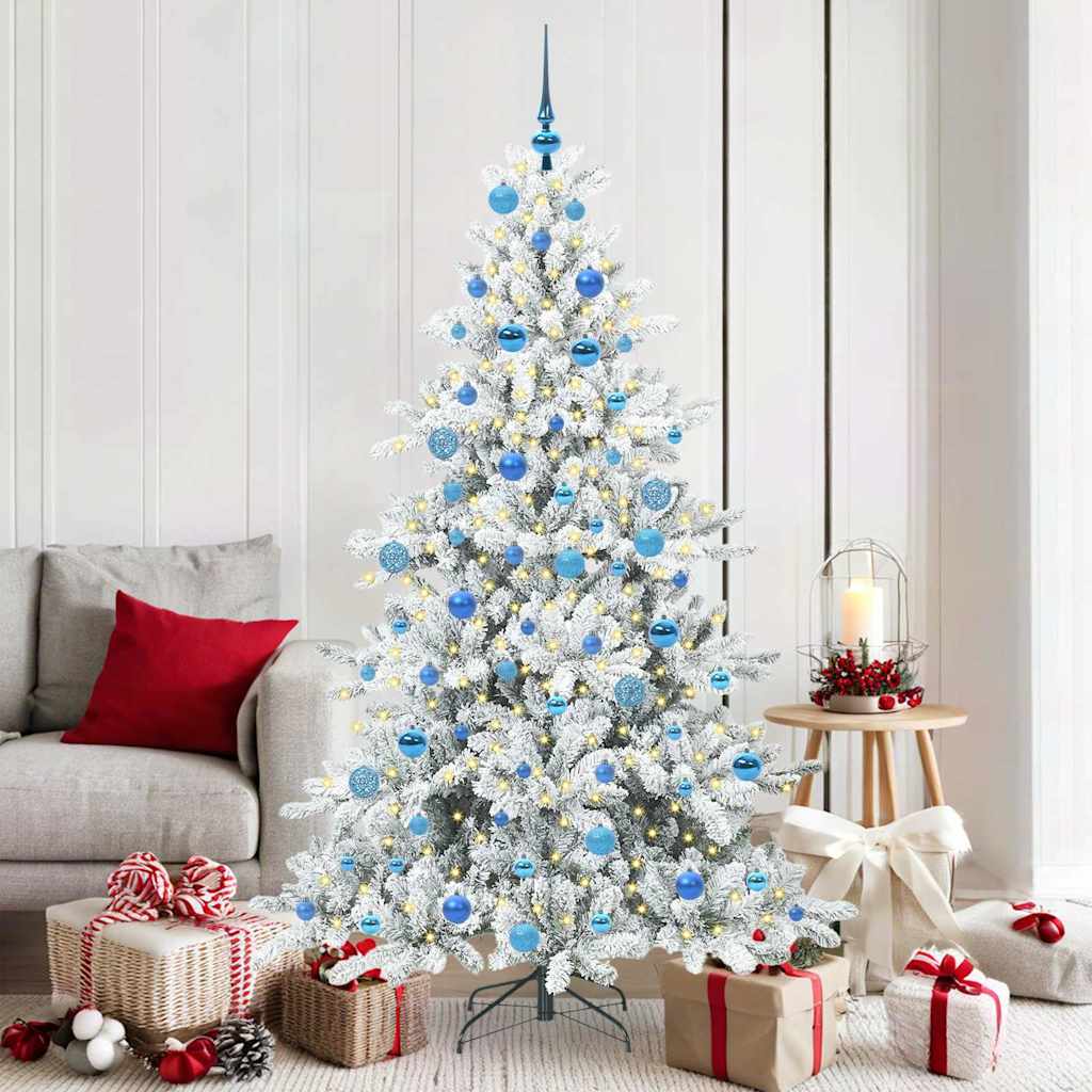 Vidaxx sapin de Noël artificiel pliant blanc 180 cm PVC et acier