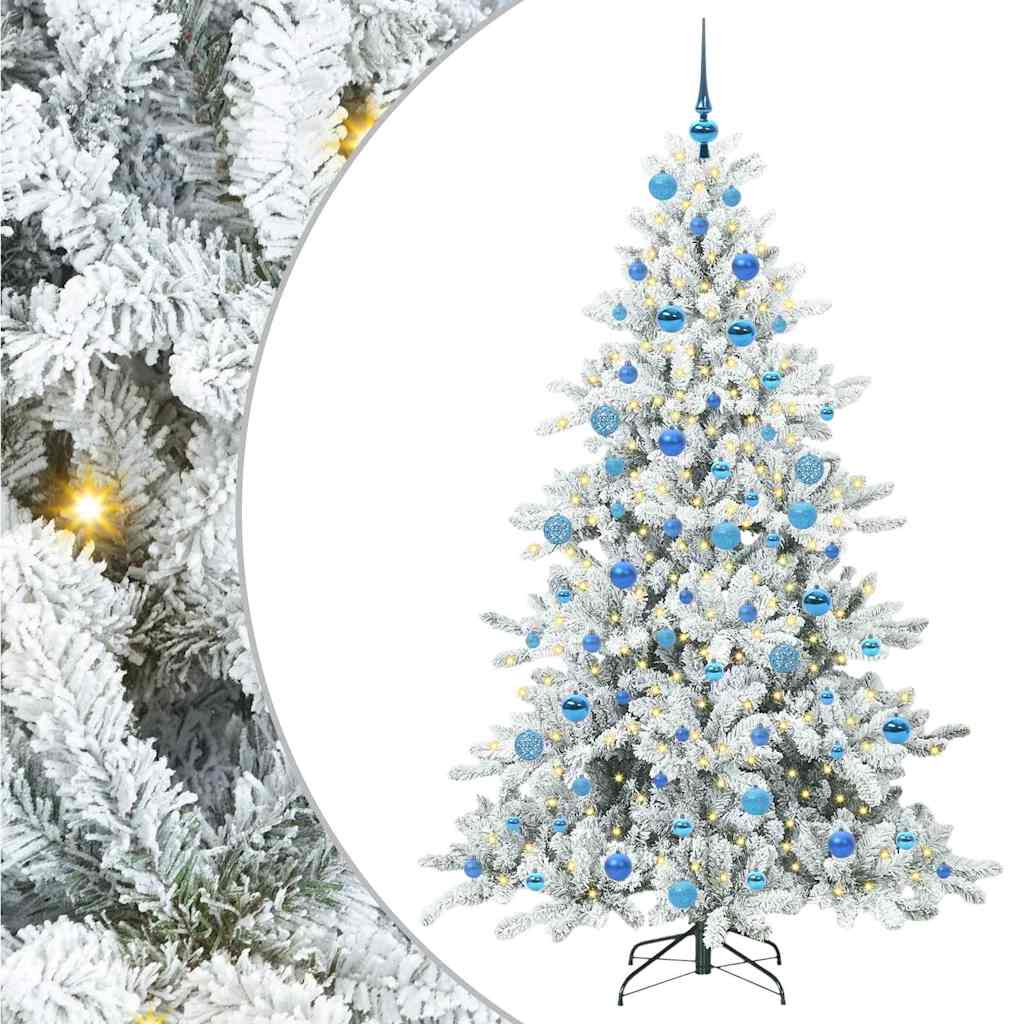 Vidaxx sapin de Noël artificiel pliant blanc 180 cm PVC et acier