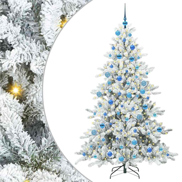 Vidaxx sapin de Noël artificiel pliant blanc 180 cm PVC et acier