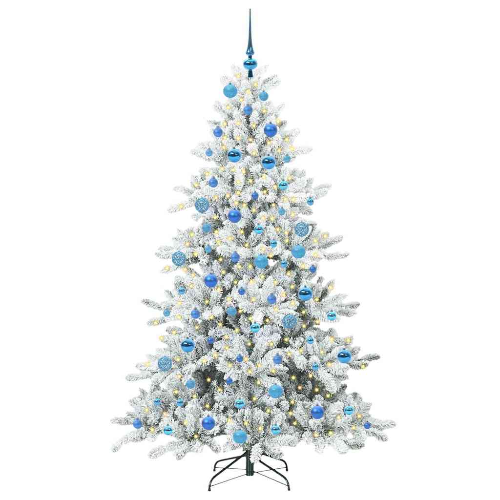 Vidaxx sapin de Noël artificiel pliant blanc 180 cm PVC et acier