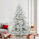 Vidaxx sapin de Noël artificiel pliant blanc 210 cm PVC et acier