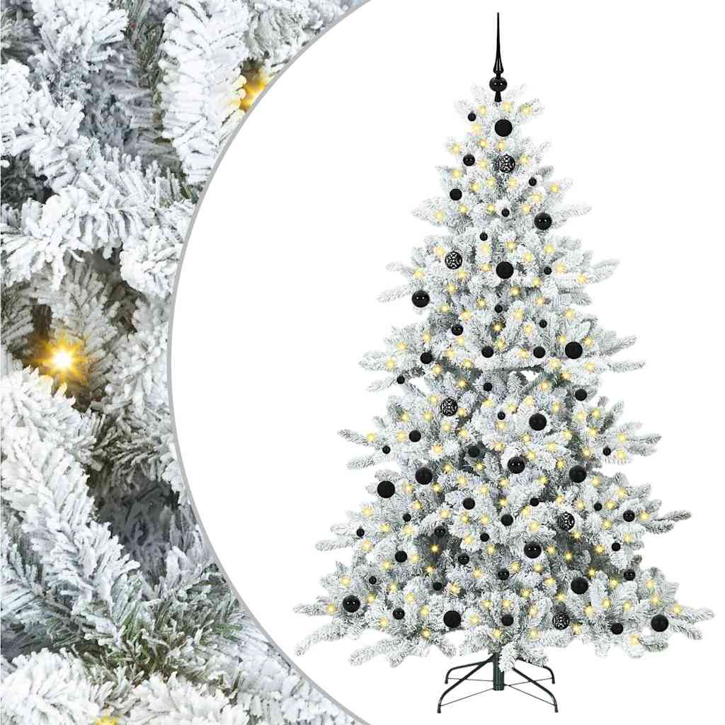 Vidaxx sapin de Noël artificiel pliant blanc 210 cm PVC et acier