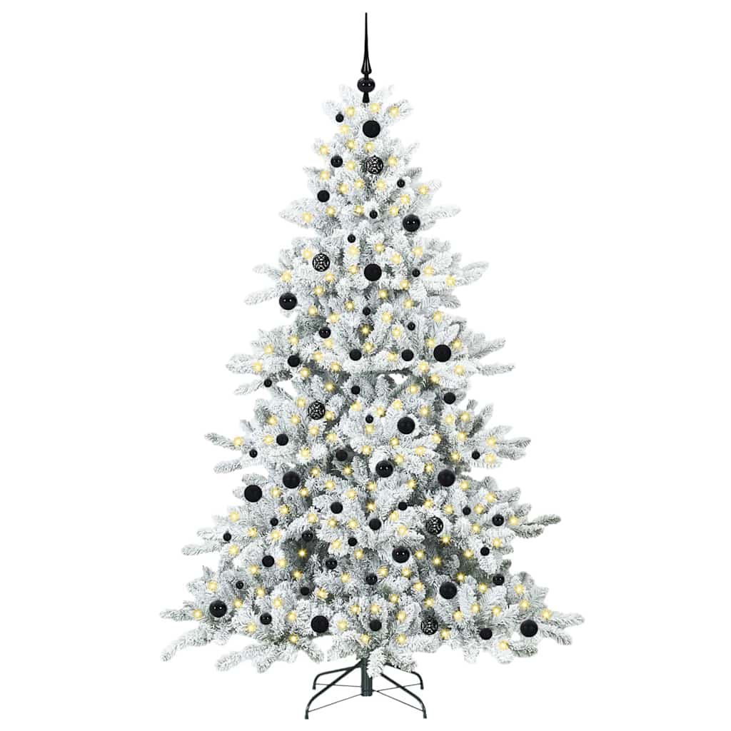 Vidaxx sapin de Noël artificiel pliant blanc 210 cm PVC et acier