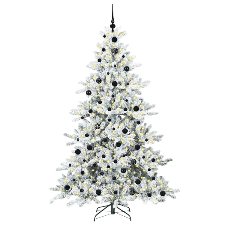 Vidaxx sapin de Noël artificiel pliant blanc 210 cm PVC et acier