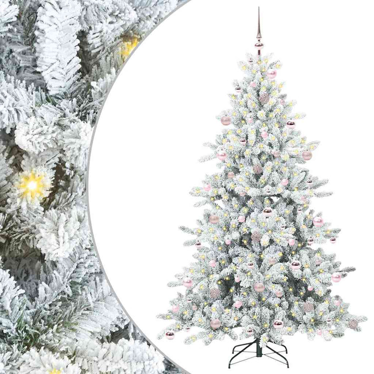 Vidaxx sapin de Noël artificiel pliant blanc 210 cm PVC et acier