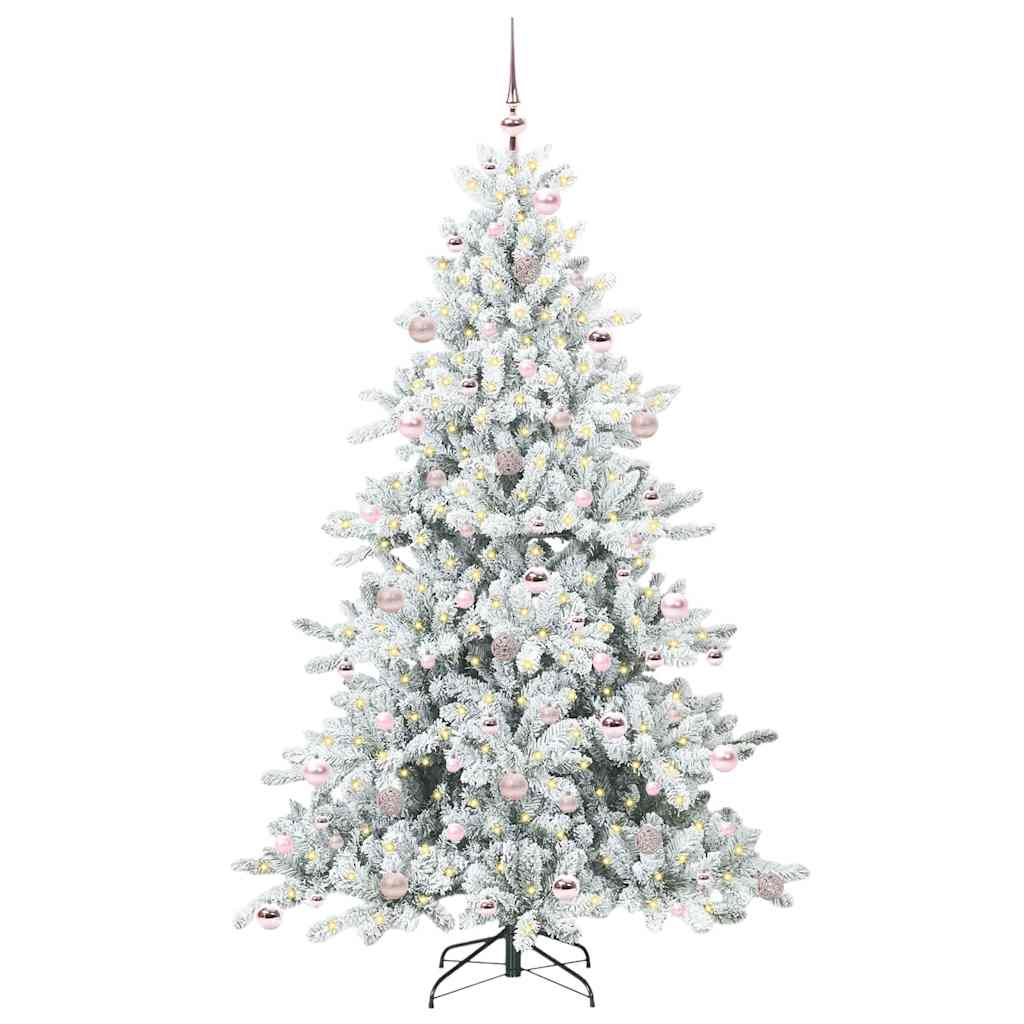 Vidaxx sapin de Noël artificiel pliant blanc 210 cm PVC et acier