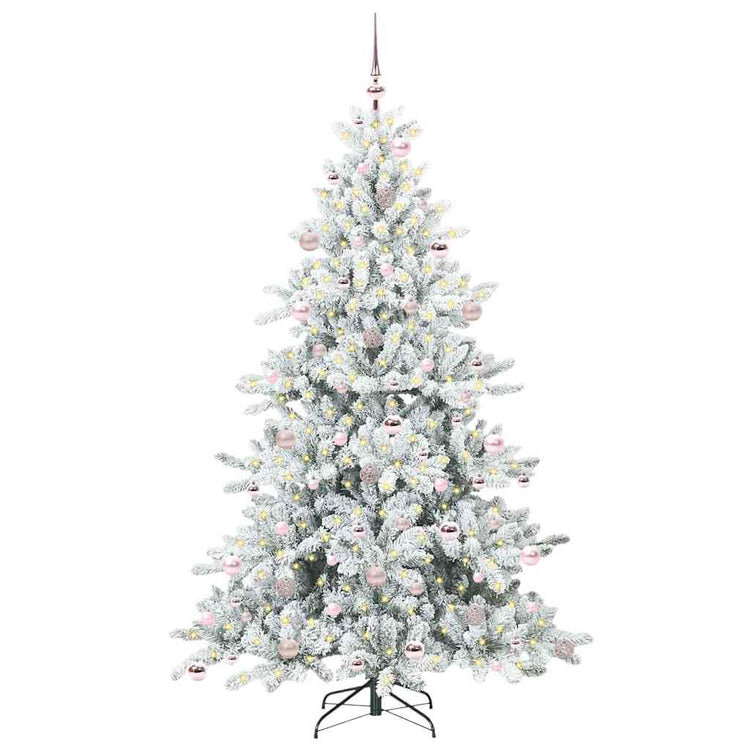 Vidaxx sapin de Noël artificiel pliant blanc 210 cm PVC et acier