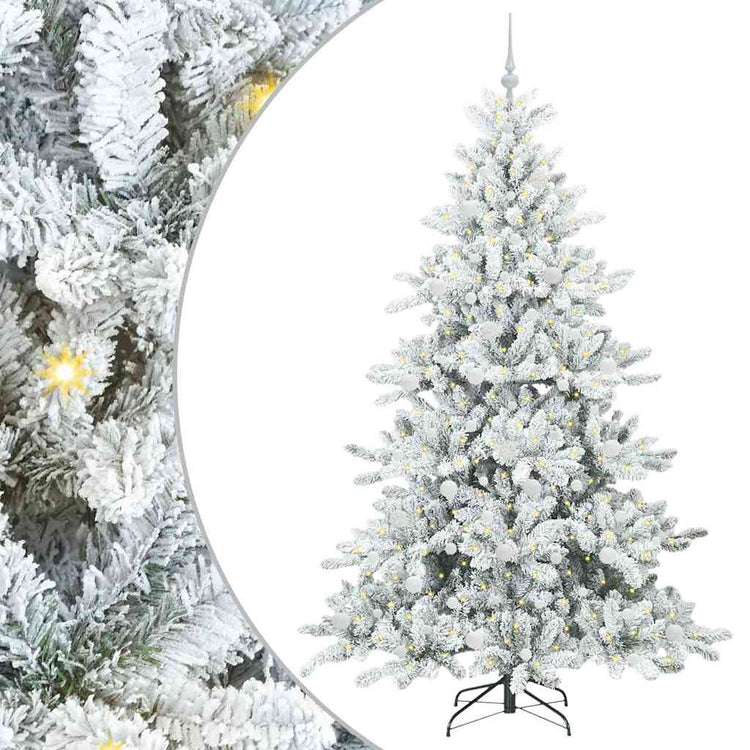 Vidaxx sapin de Noël artificiel pliant blanc 210 cm PVC et acier