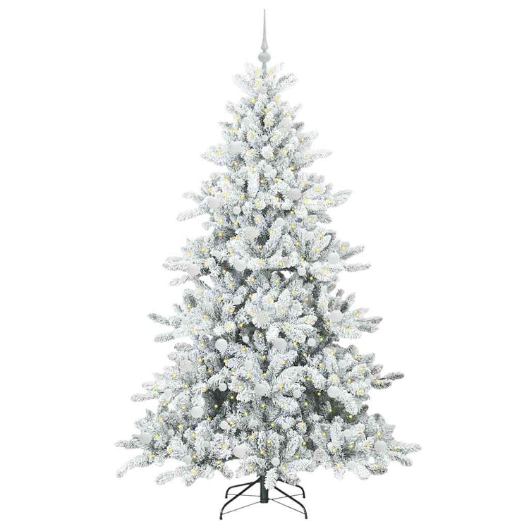 Vidaxx sapin de Noël artificiel pliant blanc 210 cm PVC et acier