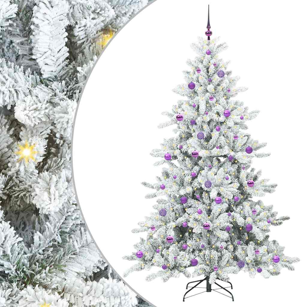 Vidaxx sapin de Noël artificiel pliant blanc 210 cm PVC et acier
