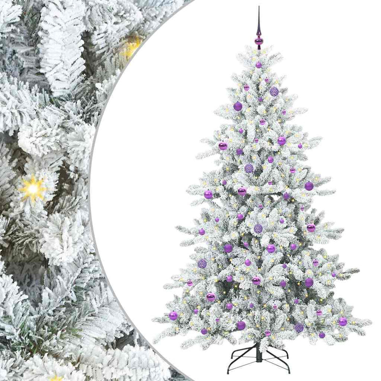 Vidaxx sapin de Noël artificiel pliant blanc 210 cm PVC et acier