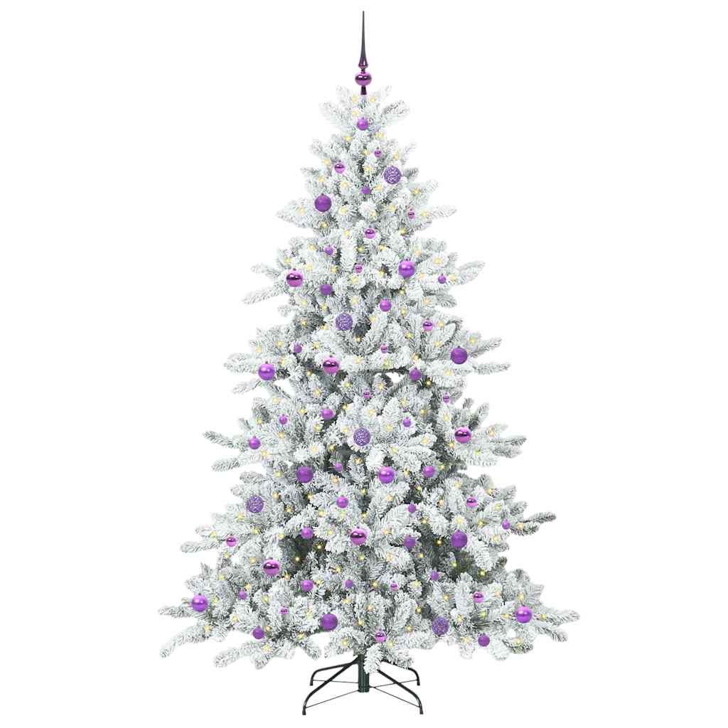 Vidaxx sapin de Noël artificiel pliant blanc 210 cm PVC et acier
