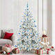Vidaxx sapin de Noël artificiel pliant blanc 210 cm PVC et acier