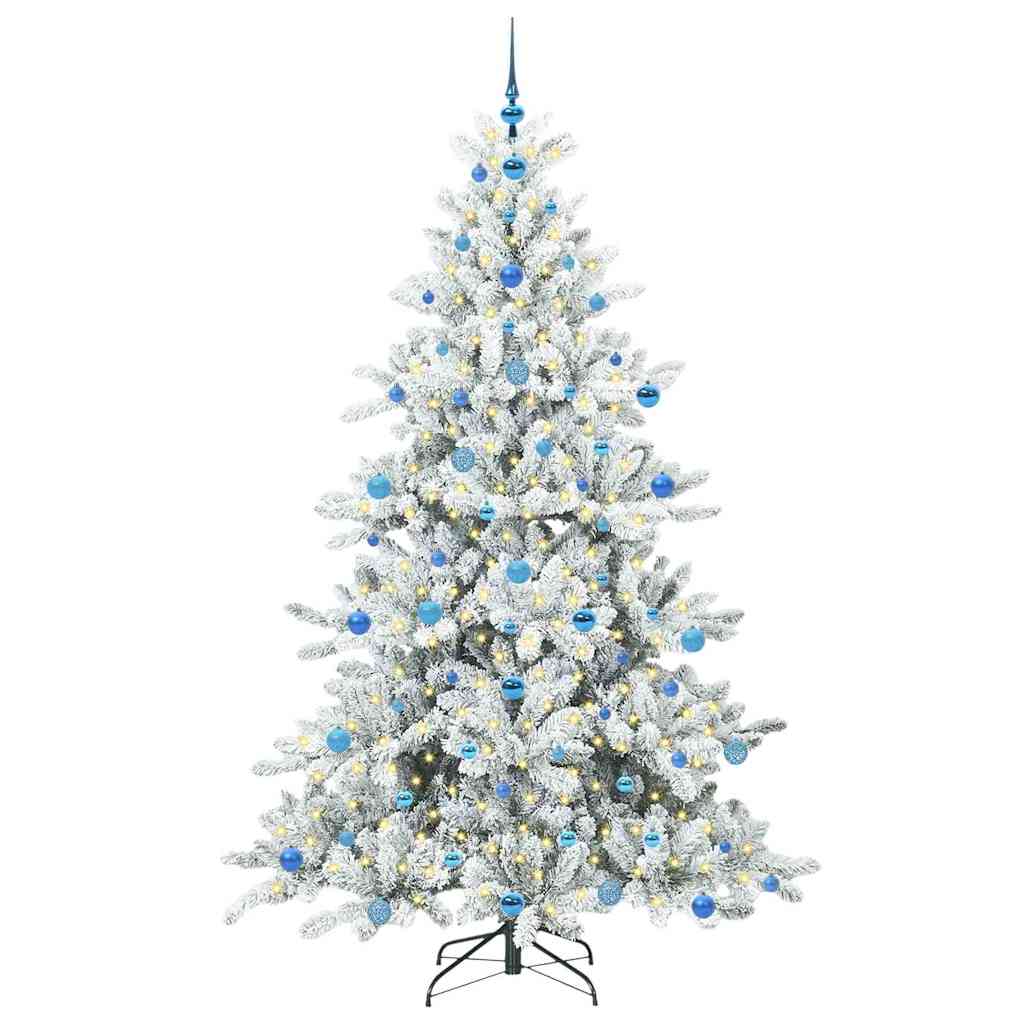 Vidaxx sapin de Noël artificiel pliant blanc 210 cm PVC et acier