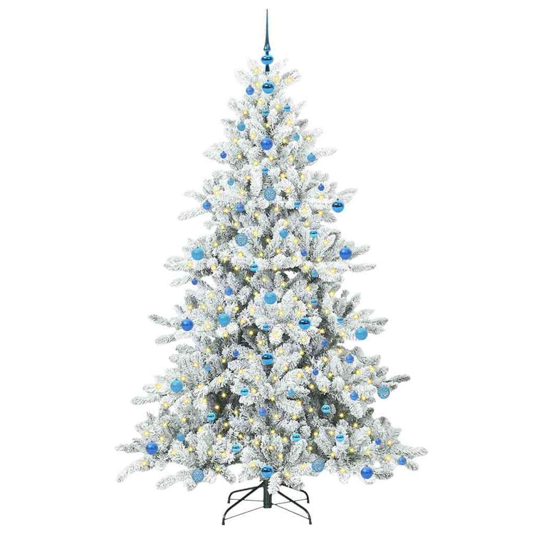 Vidaxx sapin de Noël artificiel pliant blanc 210 cm PVC et acier