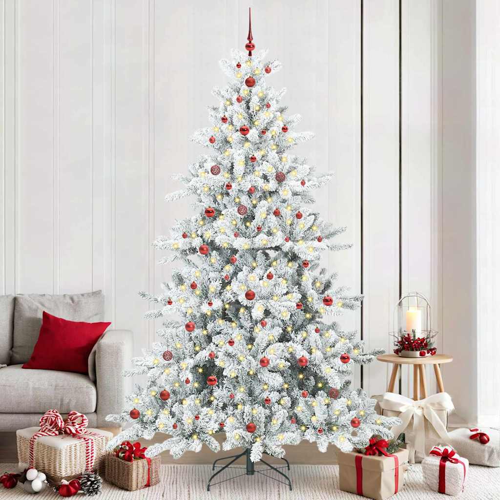 Vidaxx sapin de Noël artificiel pliant blanc 240 cm PVC et acier