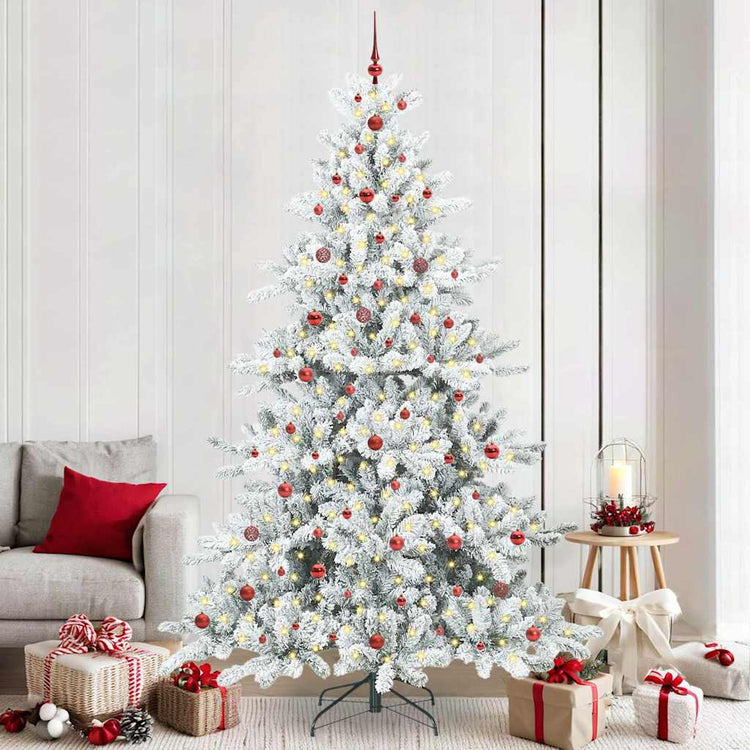 Vidaxx sapin de Noël artificiel pliant blanc 240 cm PVC et acier