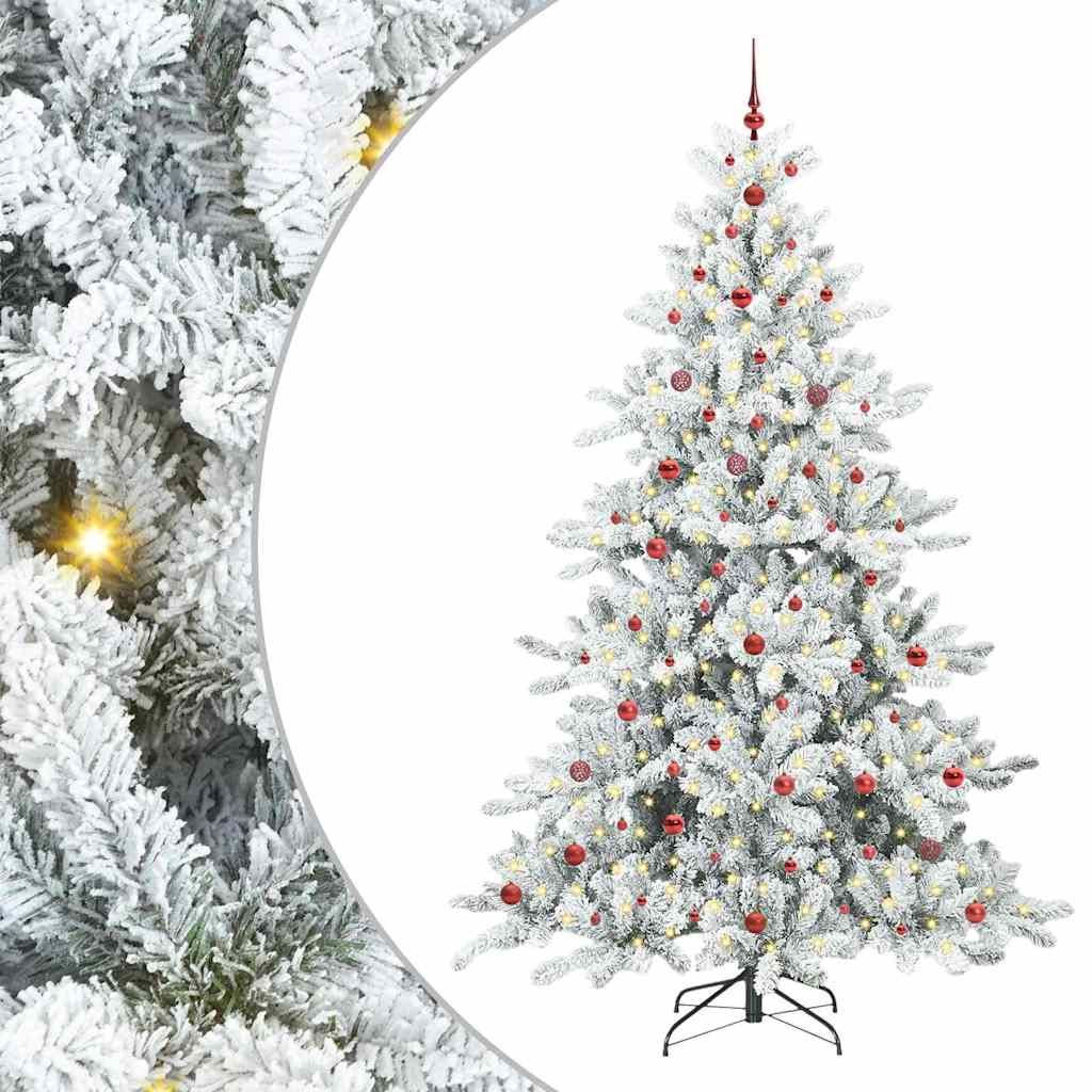 Vidaxx sapin de Noël artificiel pliant blanc 240 cm PVC et acier
