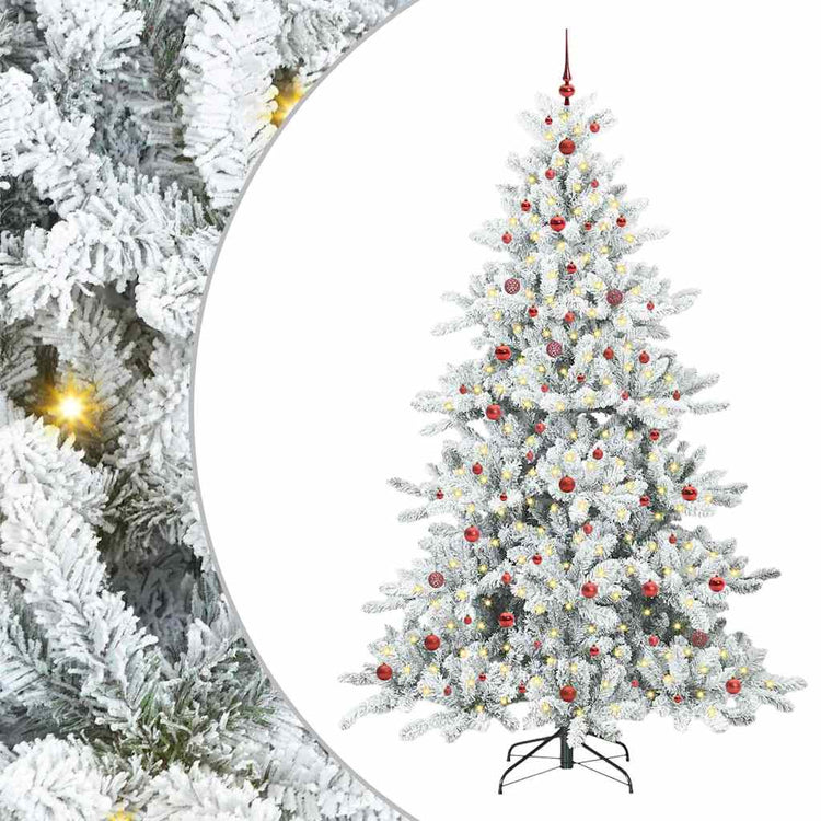 Vidaxx sapin de Noël artificiel pliant blanc 240 cm PVC et acier