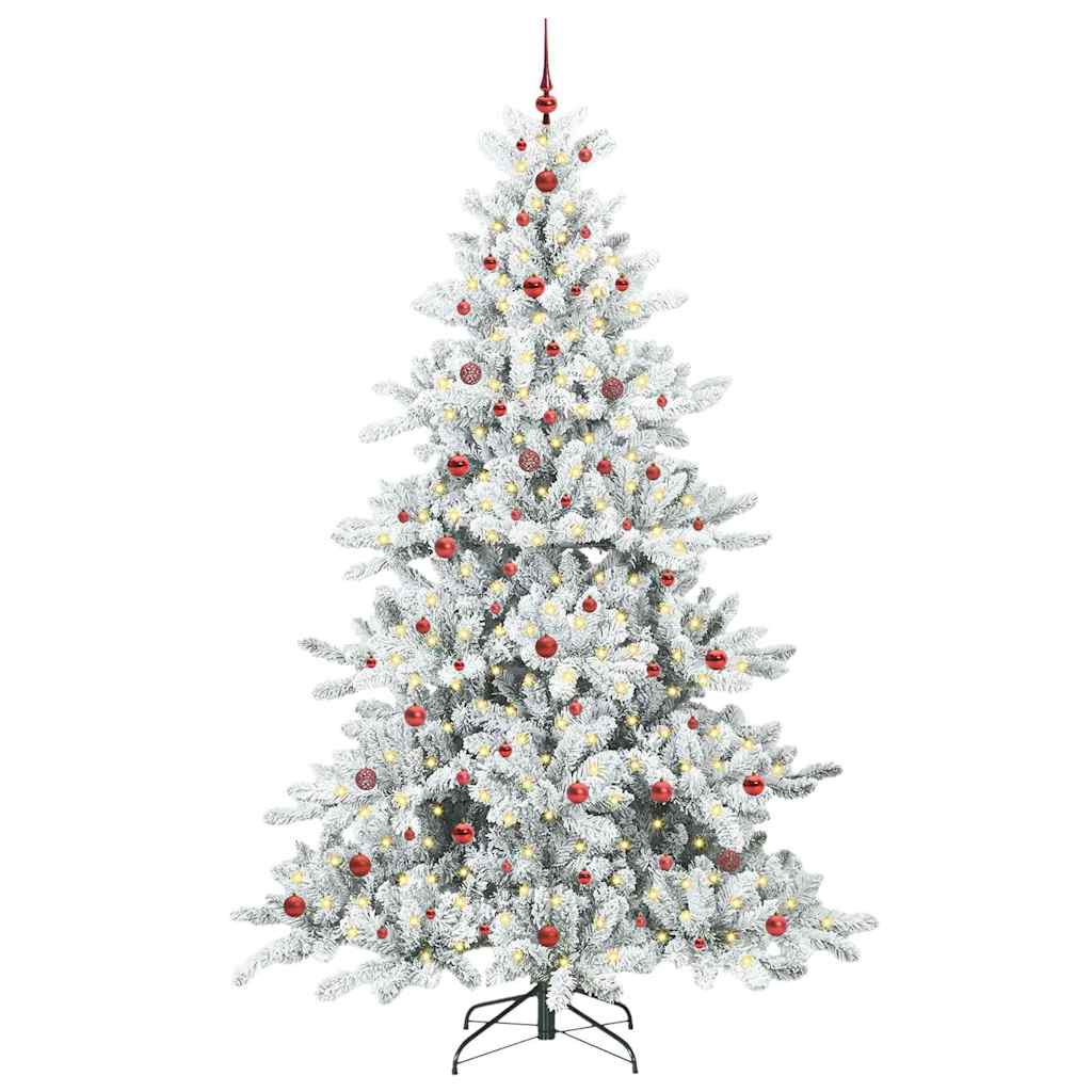 Vidaxx sapin de Noël artificiel pliant blanc 240 cm PVC et acier