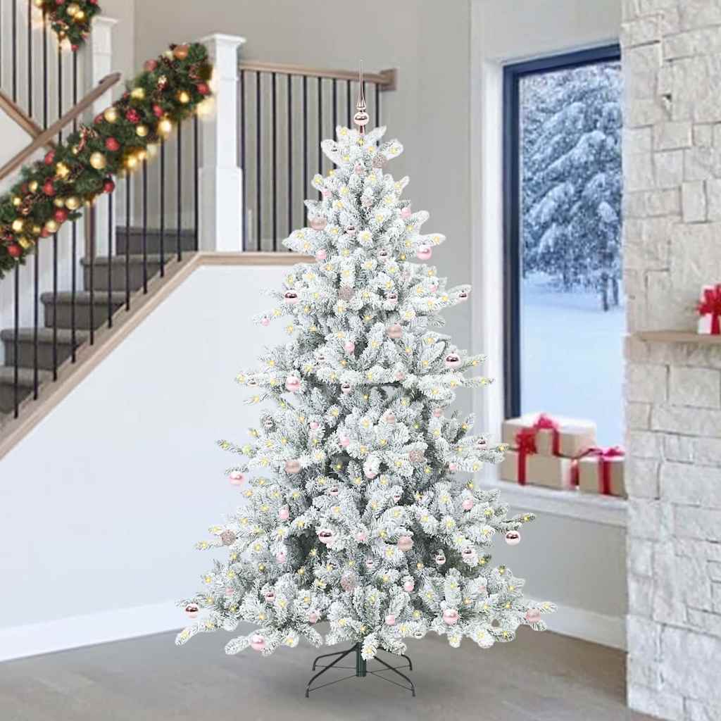Vidaxx sapin de Noël artificiel pliant blanc 240 cm PVC et acier
