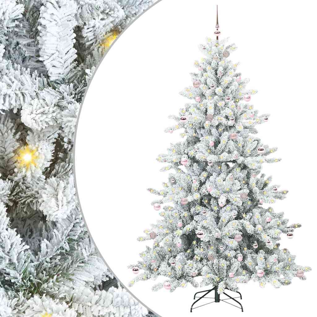 Vidaxx sapin de Noël artificiel pliant blanc 240 cm PVC et acier