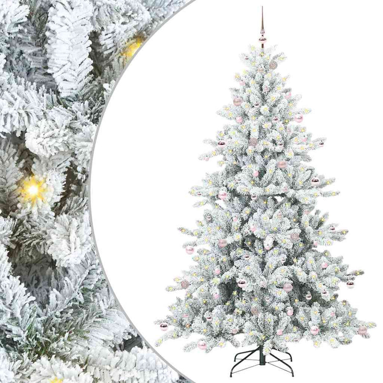 Vidaxx sapin de Noël artificiel pliant blanc 240 cm PVC et acier