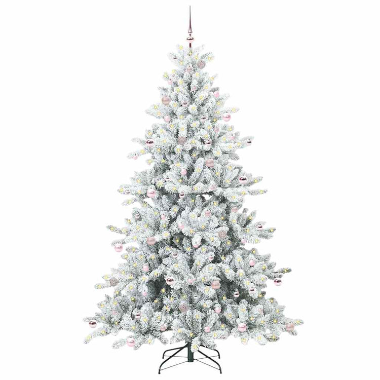 Vidaxx sapin de Noël artificiel pliant blanc 240 cm PVC et acier