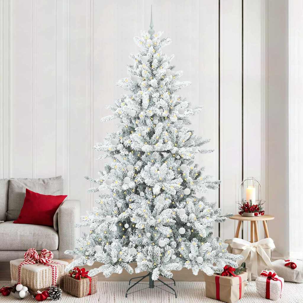 Vidaxx sapin de Noël artificiel pliant blanc 240 cm PVC et acier