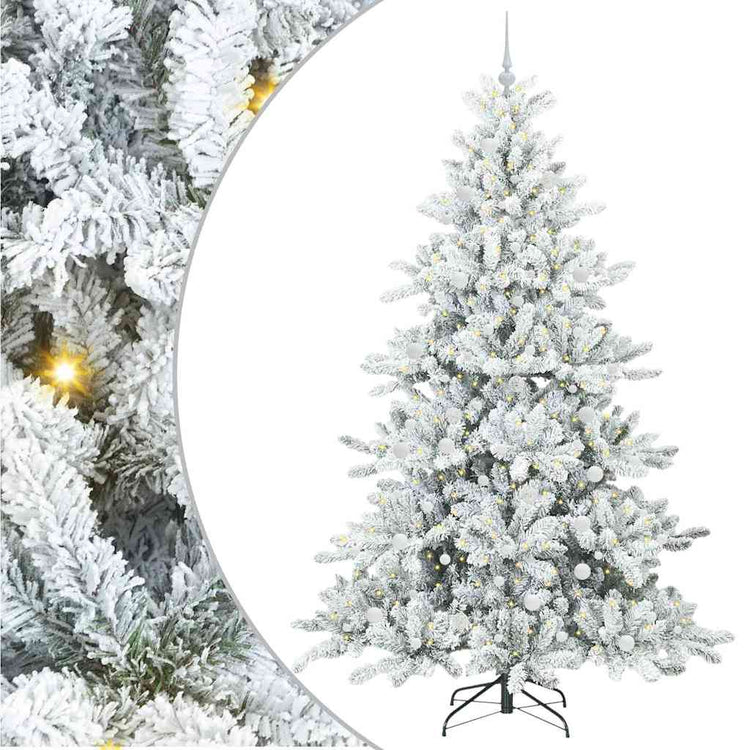Vidaxx sapin de Noël artificiel pliant blanc 240 cm PVC et acier