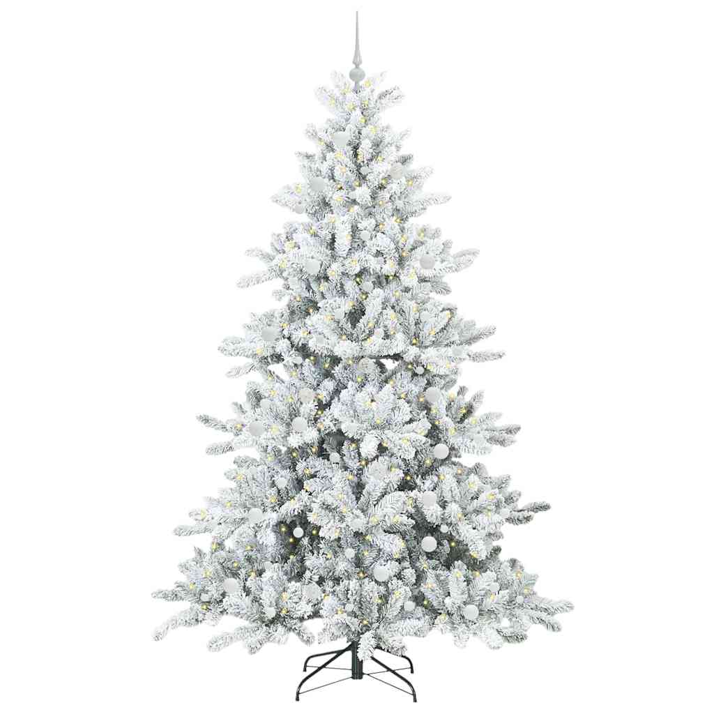 Vidaxx sapin de Noël artificiel pliant blanc 240 cm PVC et acier