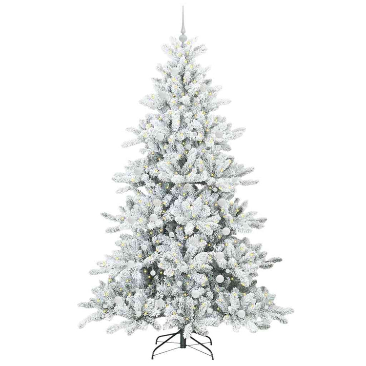 Vidaxx sapin de Noël artificiel pliant blanc 240 cm PVC et acier