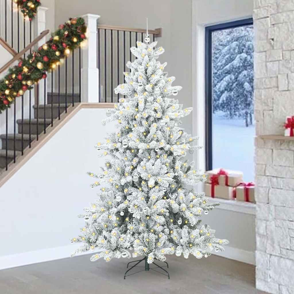 Vidaxx sapin de Noël artificiel pliant blanc 240 cm PVC et acier
