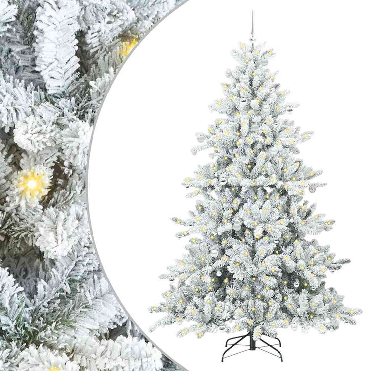 Vidaxx sapin de Noël artificiel pliant blanc 240 cm PVC et acier