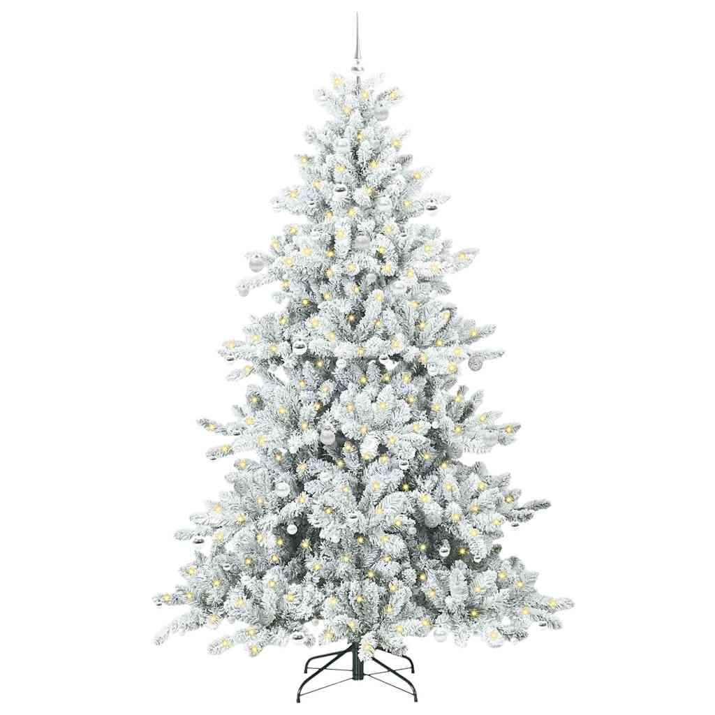 Vidaxx sapin de Noël artificiel pliant blanc 240 cm PVC et acier