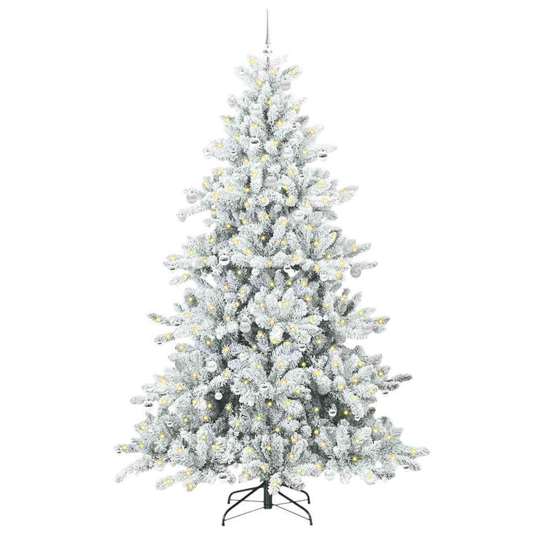 Vidaxx sapin de Noël artificiel pliant blanc 240 cm PVC et acier