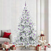 Vidaxx sapin de Noël artificiel pliant blanc 240 cm PVC et acier
