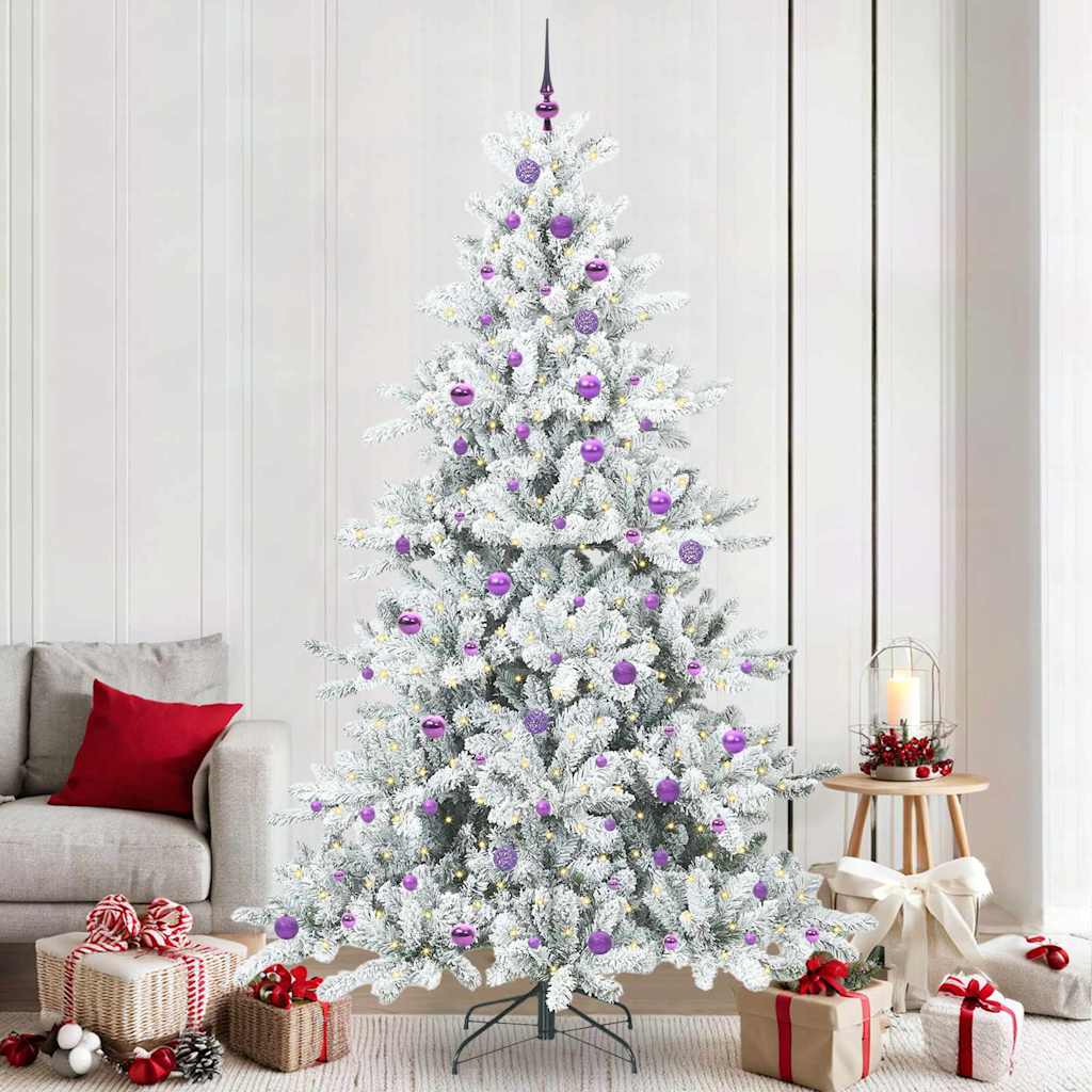 Vidaxx sapin de Noël artificiel pliant blanc 240 cm PVC et acier