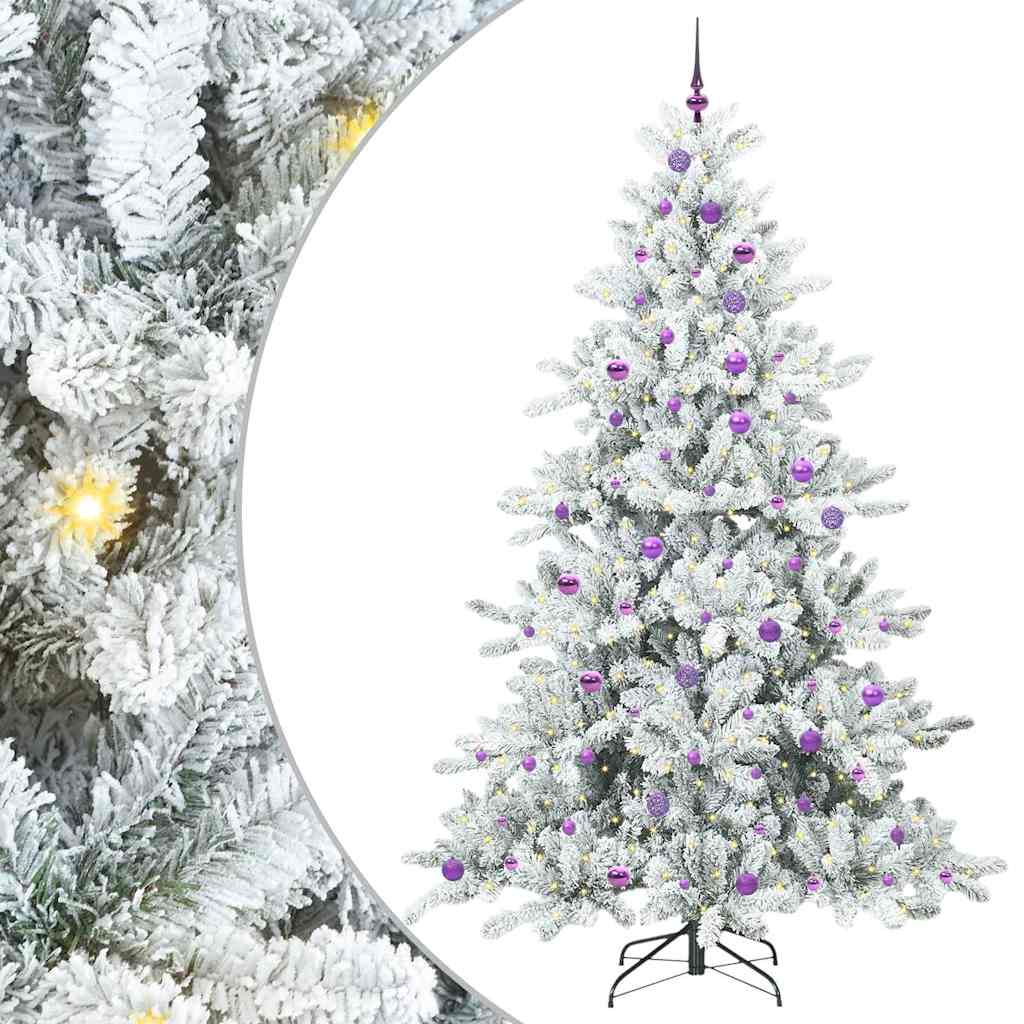 Vidaxx sapin de Noël artificiel pliant blanc 240 cm PVC et acier
