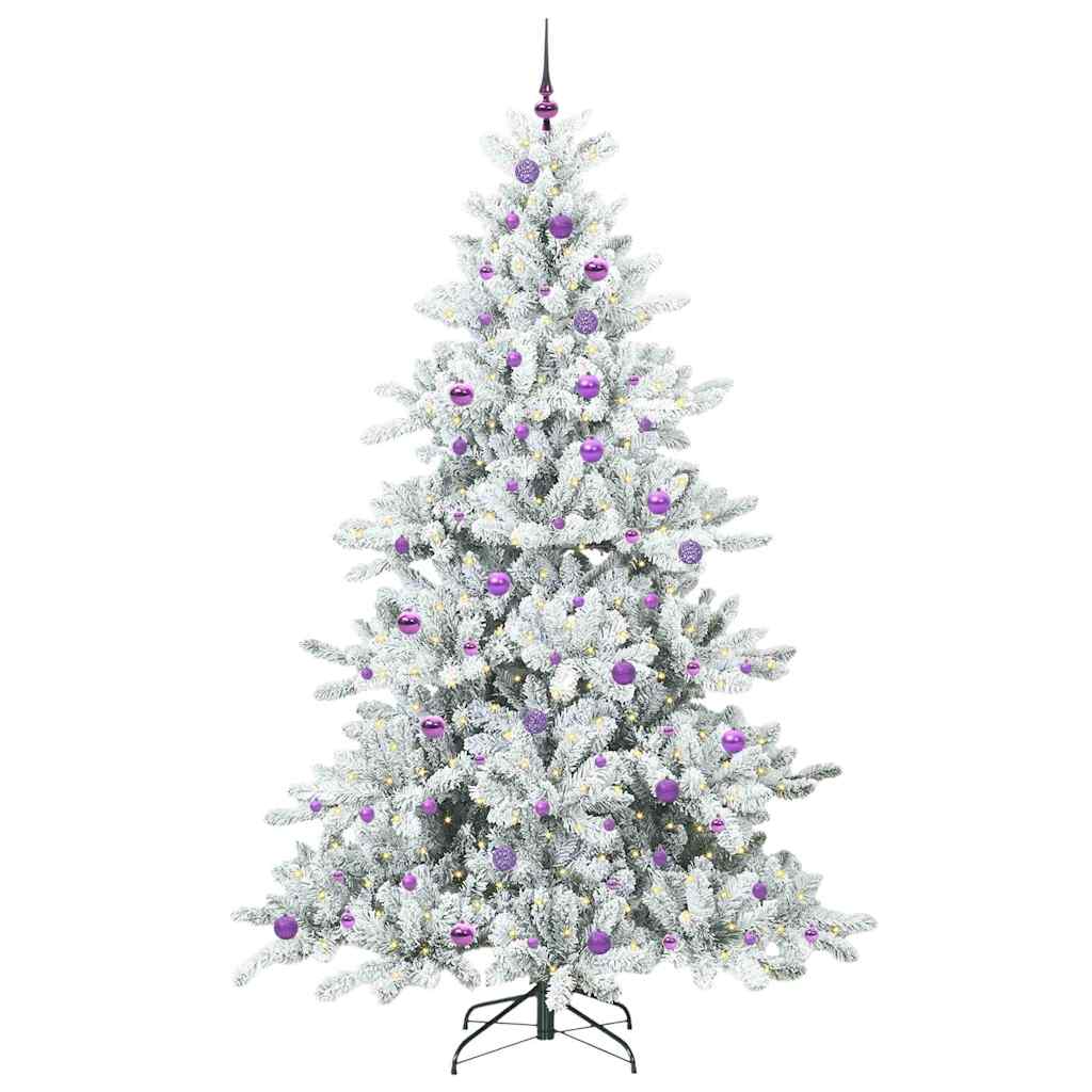 Vidaxx sapin de Noël artificiel pliant blanc 240 cm PVC et acier