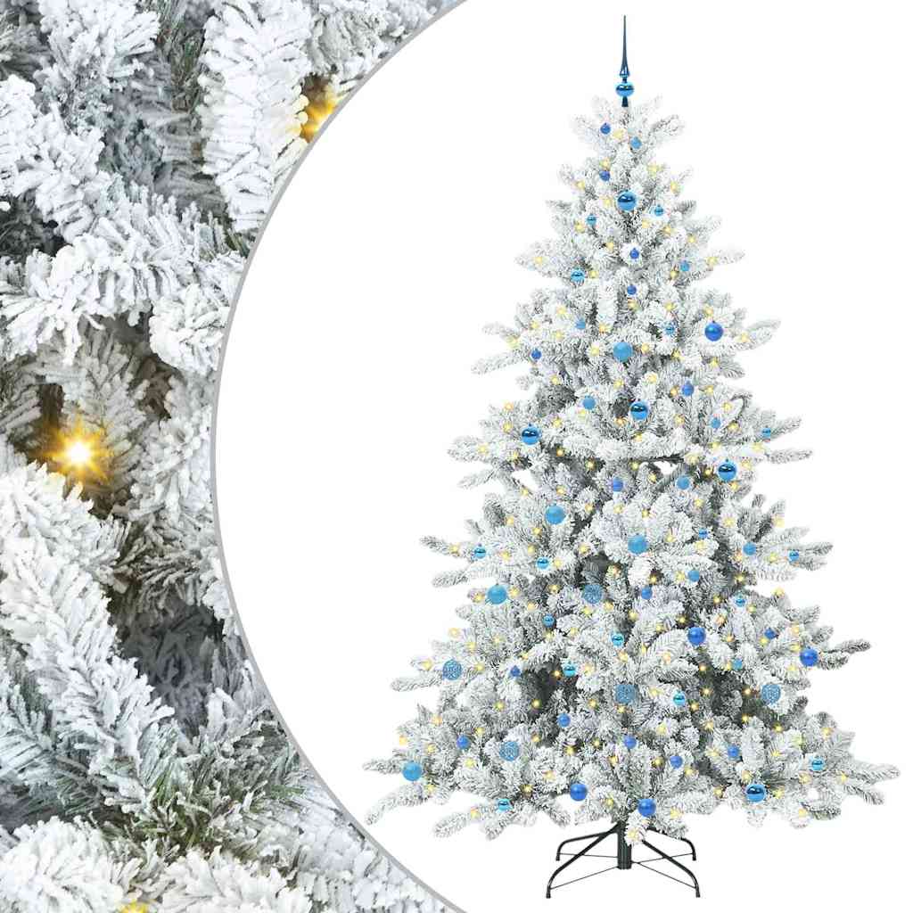 Vidaxx sapin de Noël artificiel pliant blanc 240 cm PVC et acier