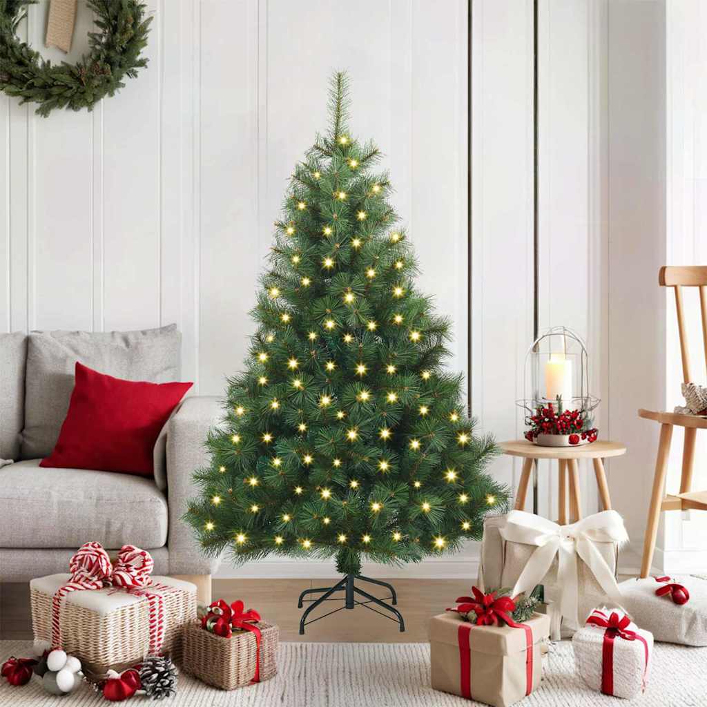 Vidaxx sapin de Noël artificiel avec 150 LED avec standard vert 120 cm PE et PVC