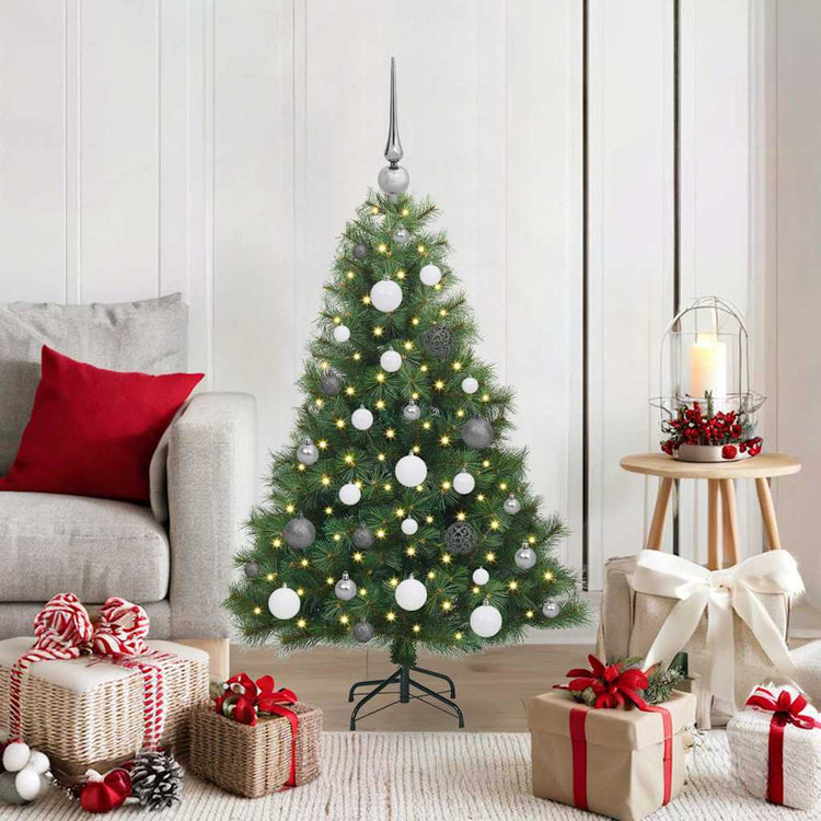 Vidaxx sapin de Noël artificiel avec 150 LED avec standard vert 120 cm PE et PVC
