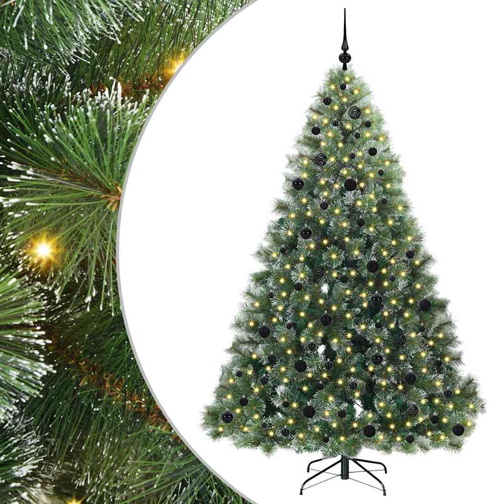Vidaxx sapin de Noël artificiel avec 300 LED avec standard vert 210 cm PE et PVC