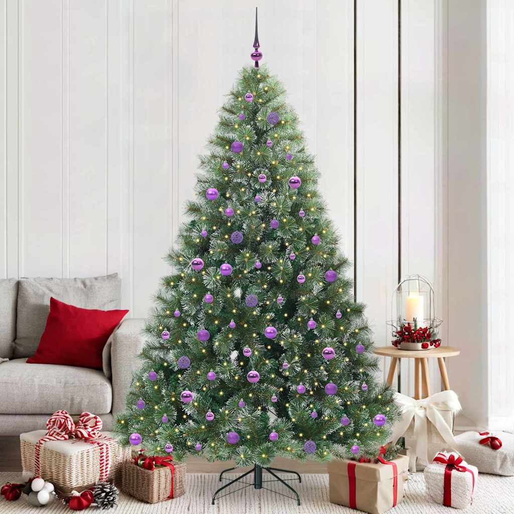 Vidaxx sapin de Noël artificiel avec 300 LED avec standard vert 210 cm PE et PVC