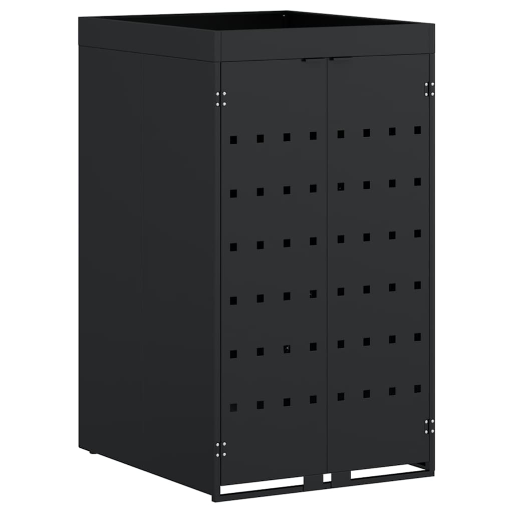 Vidaxx chariot de rangement pivotant avec toit jardinière pour conteneur simple 240l noir