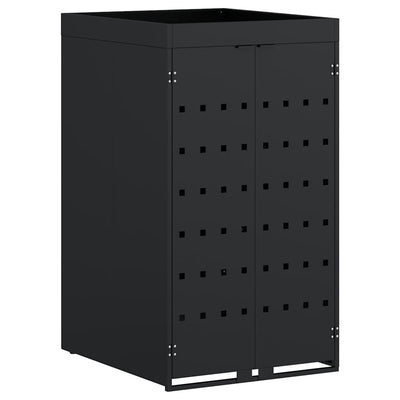 Vidaxx chariot de rangement pivotant avec toit jardinière pour conteneur simple 240l noir