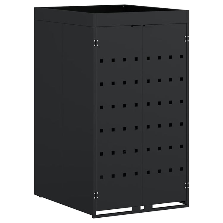 Vidaxx chariot de rangement pivotant avec toit jardinière pour conteneur simple 240l noir