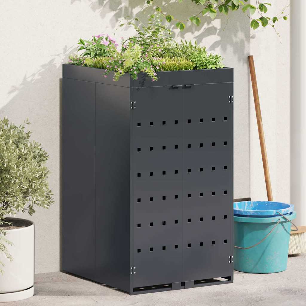 Chariot de rangement pivotant Vidaxl avec toit jardinière pour conteneur simple 240l